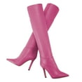 thumbnail image 4 of YDN Womens Classic Stiletto Thin Heel Knee High Boots Pointy Closed Pointy Toe Tall Boots Daily Office Dressy Causal Shoes Size 15 Pink, 4 of 4