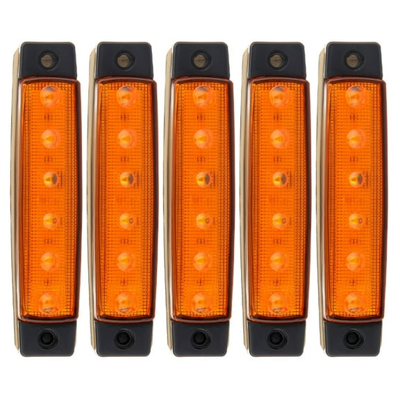 CCIYU Side Marker Light Universal 5x Yellow 6LED 3/8 Inch Side Marker Light Bulbs Replacement fit for Truck Bus Boat Trailer Indicator Light Side Marker Assembly