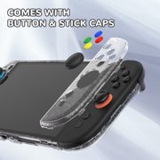 PlayVital Clear Series Protective Case for Nintendo Switch 2, Anti-Scratches Hard Shell Dockable Grip Cover with Extra Foldable Stand & Thumb Grips - Clear Glitter Silver