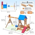 thumbnail image 2 of SuniBoxi Kids Swing Sets for Backyard, Wooden Playground Sets for backyards with a Wave Slide, Rock Climbing Wall, 2 Swings, and More,6-in-1 Outdoor Playset, 2 of 6