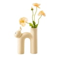 thumbnail image 3 of Jarrón de cerámica para flores, organizador de escritorio, arreglos florales, maceta moderna Amarillo, 3 of 8