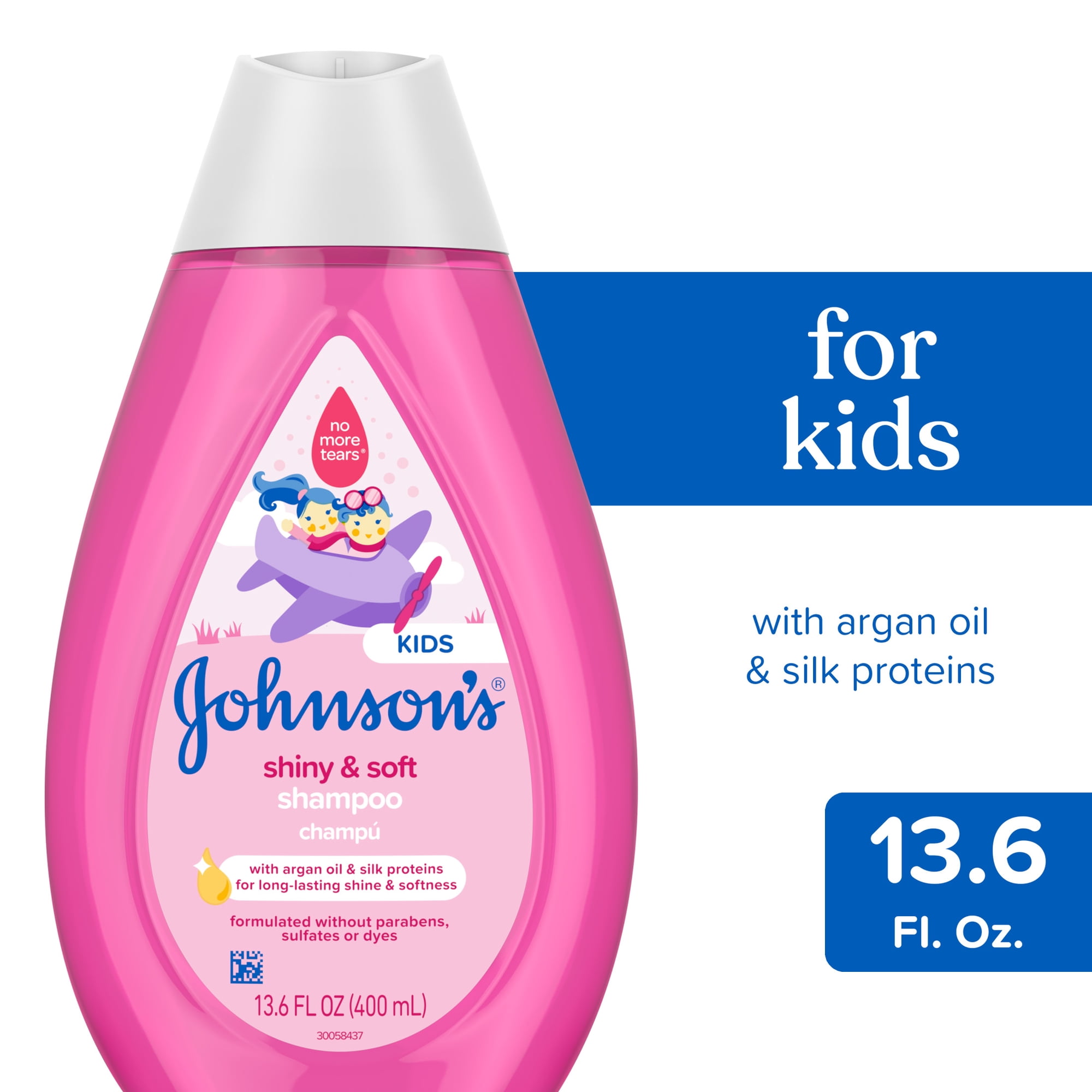 Johnson's Shiny & Soft Kids' Shampoo, Argan Oil, 13.6 fl. oz