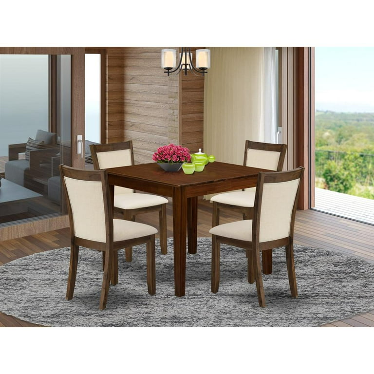 East West Furniture 5 Pc Dining Set Consist of a Square