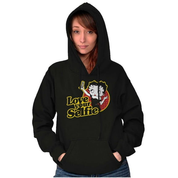 Betty Boop Love Your Selfie Cute Hoodie Sweatshirt Women Brisco Brands S