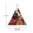 thumbnail image 3 of Fuzoiu Vintage Colorful Flower French Bulldog Print Santa Hat Christmas Hat for Adults,Santa Hats with Pompom, Unisex Xmas Holiday Hat for Christmas New Year Festive Party Supplies, 3 of 6