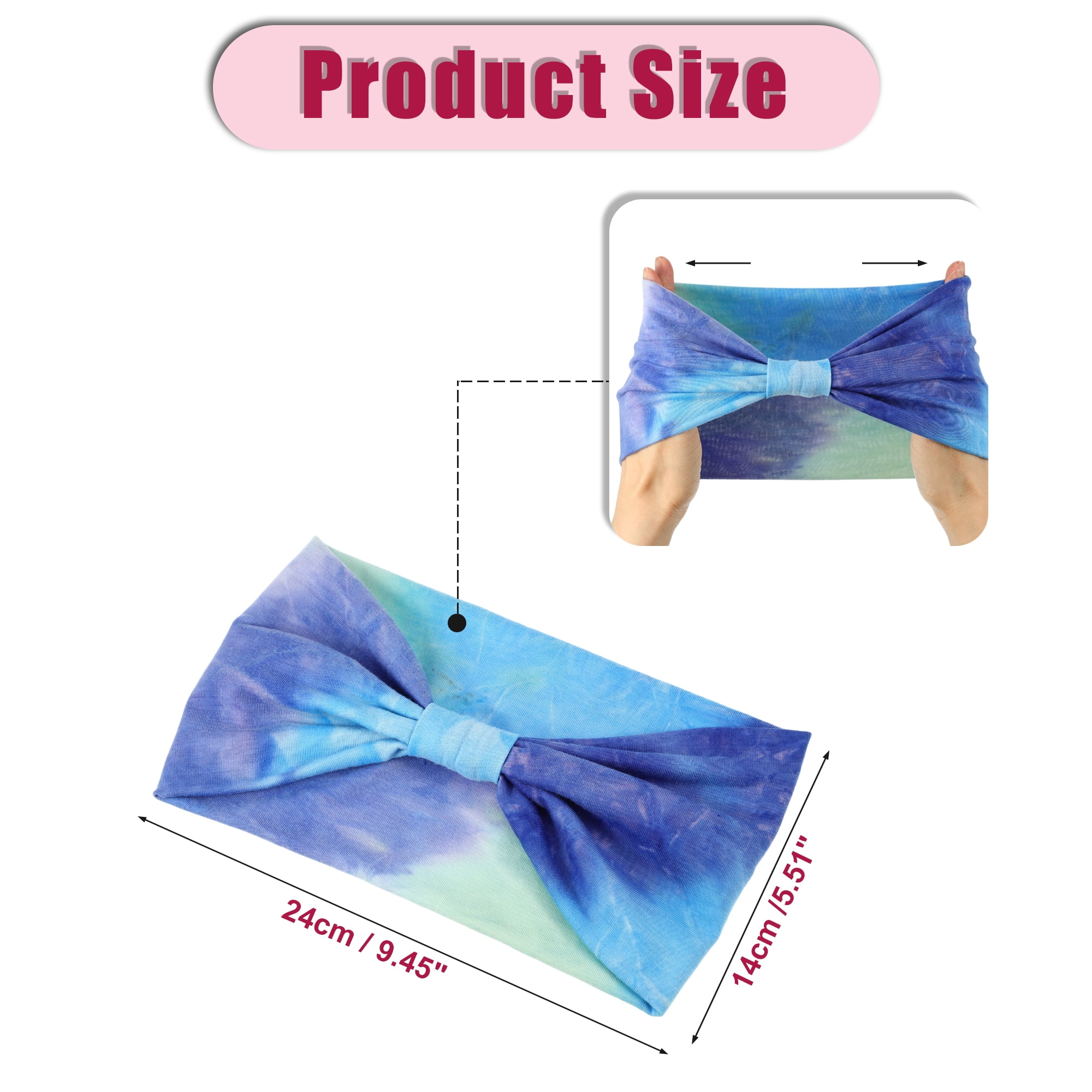 Unique Bargains 12pcs Wide Headbands, Twisted Knot Elastic Non-Slip Headbands for Women