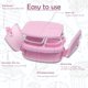 thumbnail image 3 of Lonchera Infantil con Cubiertos, 3 Compartimentos, Porciones Ideales, Bandeja de Plástico Extraíble sin BPA, a Prueba de Fugas, Pink, 3 of 5