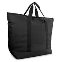 DALIX Large Cooler Tote Bag w/ Zipper Leakproof Bottom Carry Storage Diaper Bag (Black)