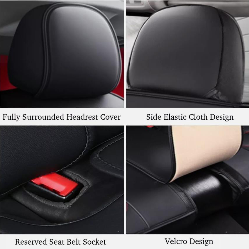 WRWolf Seat Covers for Car Full Set Fit for Ford Ranger 2019-2024 2025(Not Fit Raptor) Automotive Leather Seat Cushion Breathable Waterproof Seat Protectors (5 Seats,Black& Grey)