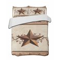 thumbnail image 2 of Quilts Twin Size, Farmhouse Texas Star Brown Soft Comforter Bedding Set for Bed, Berry Vintage Wooden Lightweight Quilted Bedspread with Pillow Cover(2 Pieces) for All Season, 68x86 Inch, 2 of 6