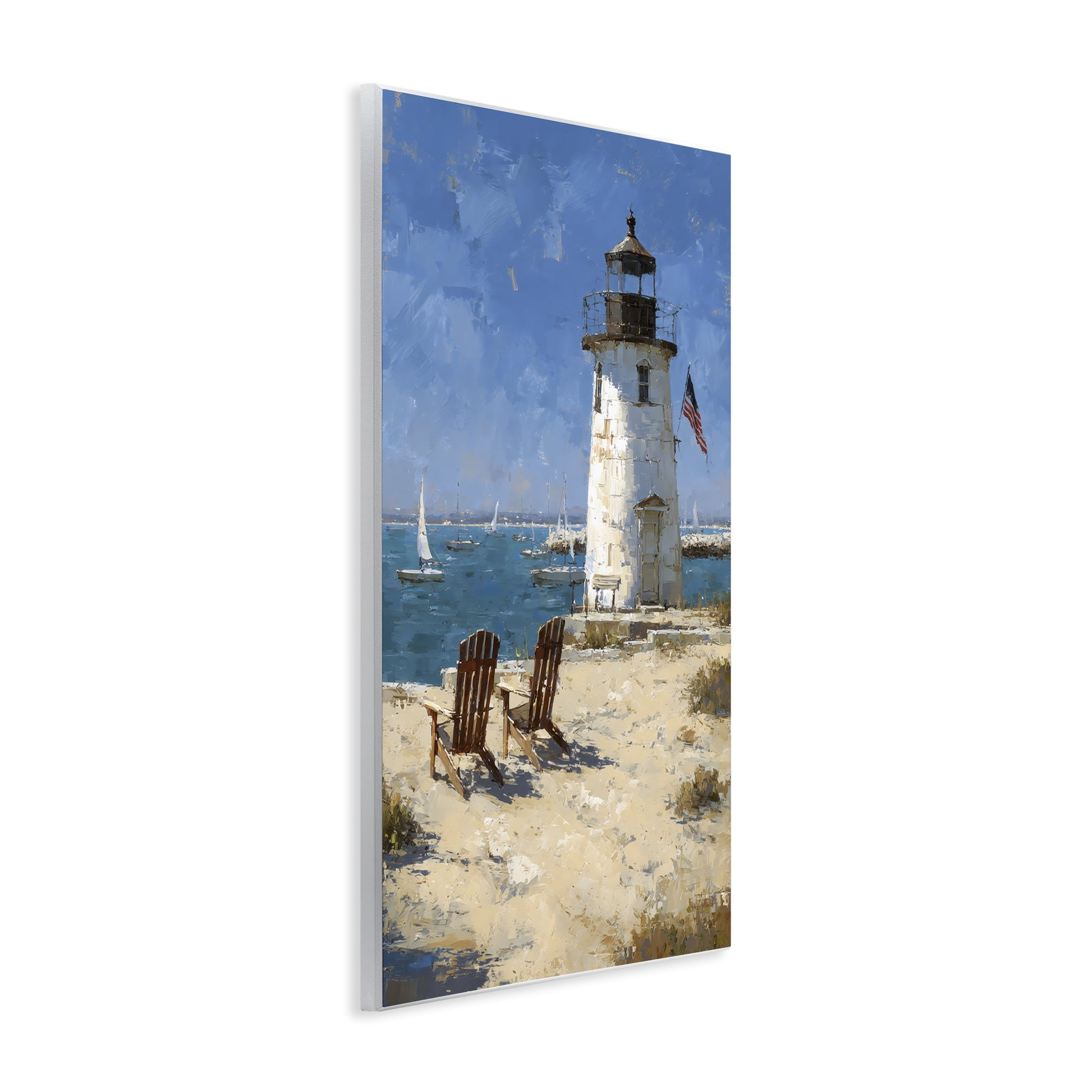 Stupell Industries Summer at Lighthouse Bay Wall Plaque Art, design by Petal Prints Design