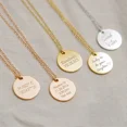 thumbnail image 2 of Custom Engraved Names Date Stainless Steel Round Pendant Necklace Personalization Included Text Free with Chain Gift for Lovers, 2 of 5