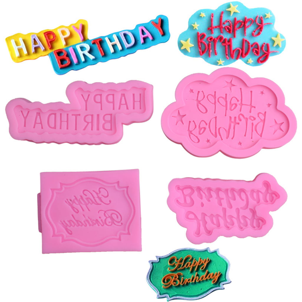 Details about   4 PCS Happy Birthday Letters English Silicone Mold Alphabet Cake Decoration 