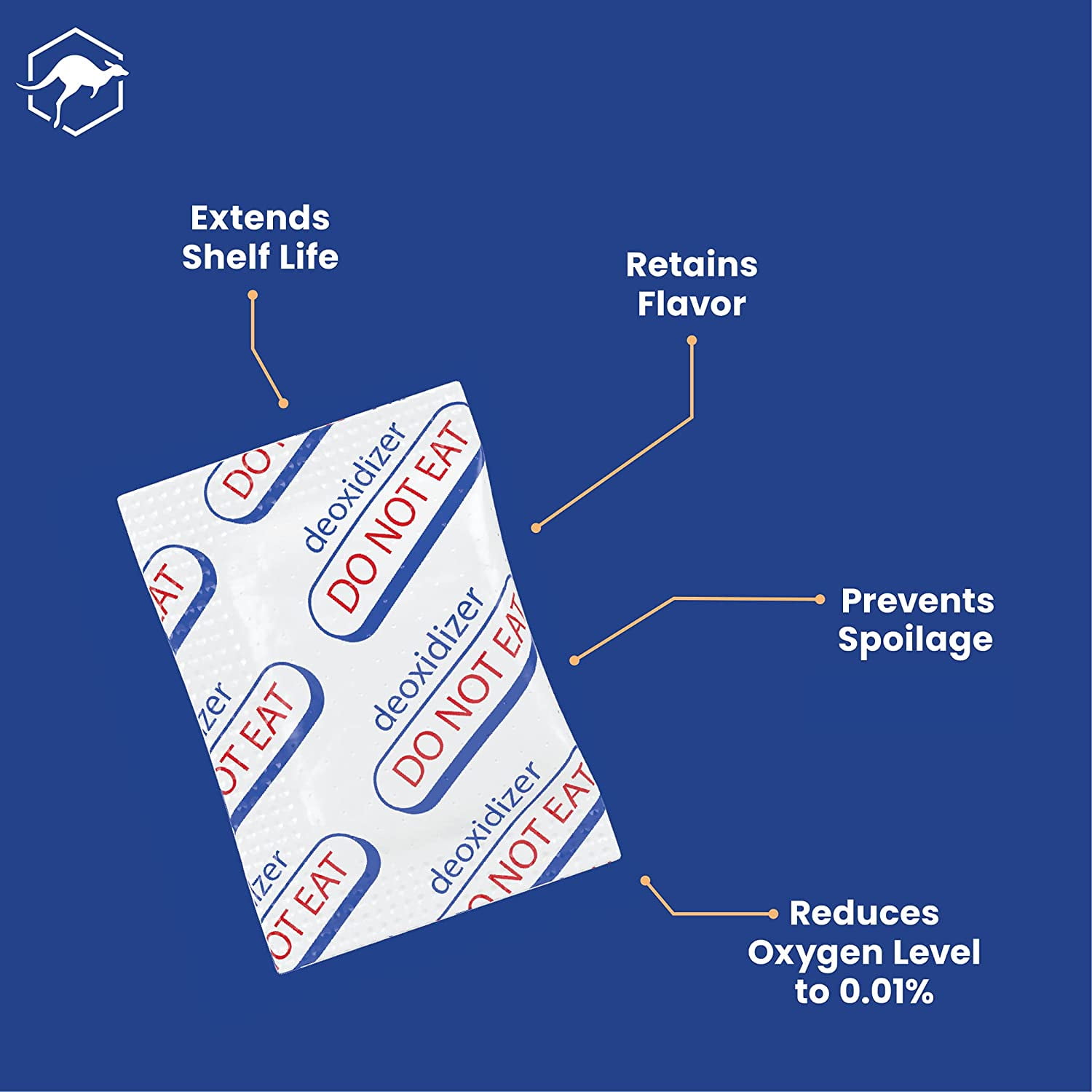 100 Wallaby 400cc Oxygen Absorbers - Vacuum Sealed in Ten Packs - Food Safe for Long-Term Food Prepping & Storage in Mylar Bags, Canning, Harvest Right Freeze Dried & Dehydrated Foods