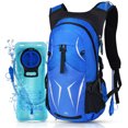 thumbnail image 1 of Large Capacity Cycling Backpack Lightweight Outdoor Sports Bike Riding Hydration Pack Backpack with 2L Water Bladder, Blue, 1 of 7