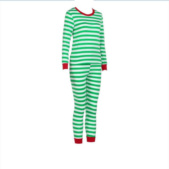 Ensemble Parent-Enfant Rayé Nouveau Pyjama Parent-Enfant Imprimé de Noël(2 Couleurs)