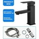 thumbnail image 2 of Mezclador de lavabo negro monomando de acero inoxidable agua fría y caliente con mangueras incluidas grifo de baño negro grifo de lavabo negro grifo monomando de baño negro grifo de baño negro JM, 2 of 5
