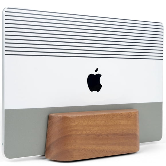 Soporte Vertical COREMINDED Vertical Laptop Stand For Desk Madera Nogal Ajustable para MacBook y Laptops