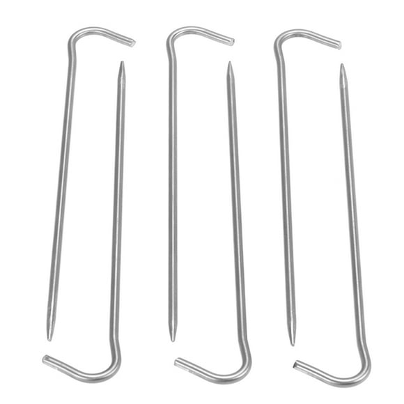 Tent Pegs 10 Pack, 6.6in, 8g Each, Pitching Tent Nails with Hook Ideal for Anchoring Tents, Shelters, Canopies