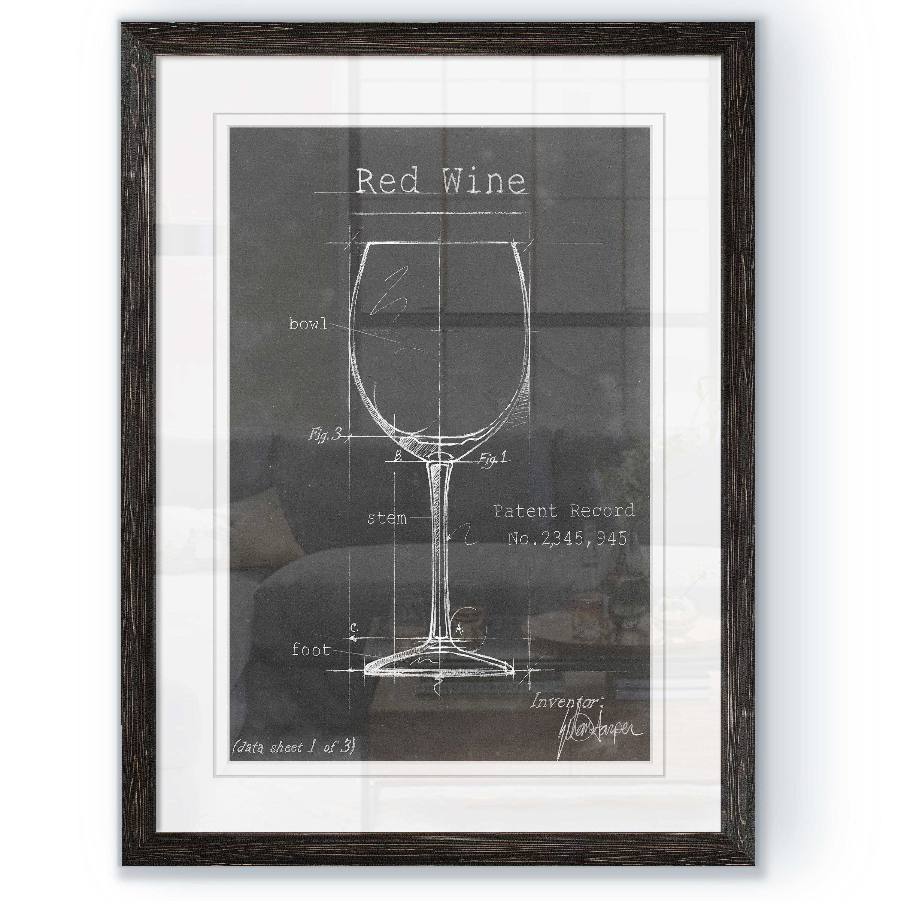 Barware Blueprint IIIFramed Print