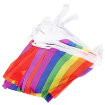 FELTECHELECTR Bunting Flags Rainbow Hanging Banner Multi-colored Polyester 1 Set 27.6X11In