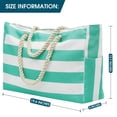 thumbnail image 4 of Large Beach Tote Bag Canvas Shoulder Bag with Zipper Pockets for Travel Grocery Beach Yellow, 4 of 5