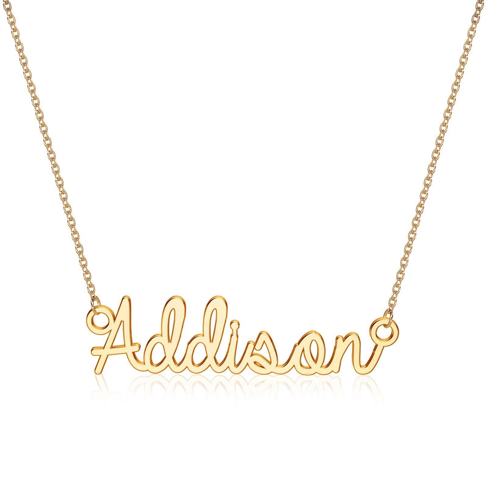 TINGN Custom Name Necklace Personalized 14K Gold Plated Name Pendant Necklace Dainty Name