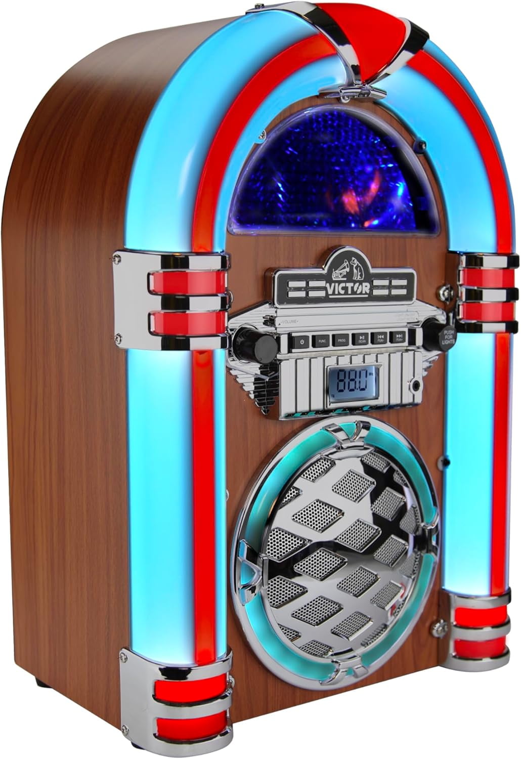 Juke Box レトロスタイル 音楽再生 Retro JUKEBOX Wireless Wood Sound System CD MP3 Radio Wireless