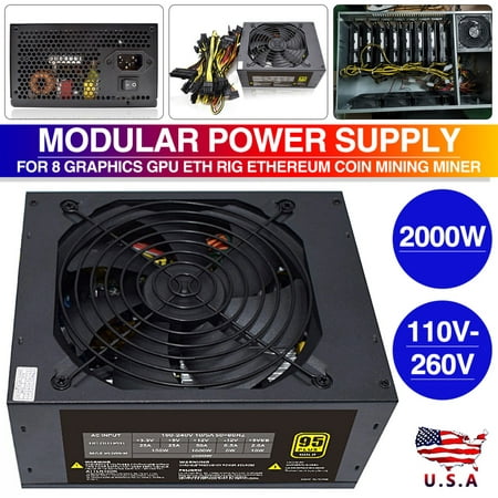 2000W Modular Power Supply For 8 Graphics GPU Eth Rig...