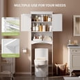 thumbnail image 4 of Zocalo Armario sobre Inodoro, Organizador de Baño Independiente de 2 Niveles, con Estantes Ajustables, Blanco, 4 of 9