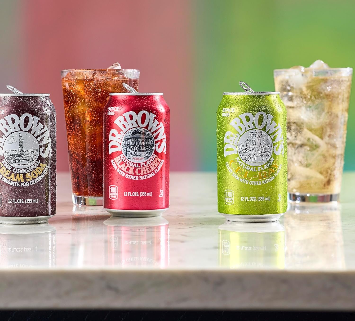 Dr. Brown's Cel-Ray Soda - A New York Original Celery Soda - 24 Cans of Refreshing, Kosher, Gourmet Soda Pop - Craft Celery Soda - 24 x 12 oz Cans