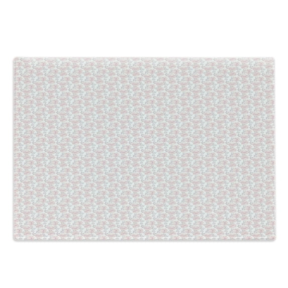 Roses Cutting Board, Romantic Valentine's Day Pattern in Pastel Tones, Decorative Tempered Glass Cutting and Serving Board, in 3 Sizes, by Ambesonne