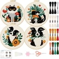 thumbnail image 2 of 4Set Cat and Dog Embroidery Kit for Beginenrs Hand Sewing Embroidery Kits with Cat and Dog Pattern Needlepoint Kit with Colourful Threads Needles Instructions, 2 of 7