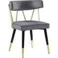thumbnail image 3 of Meridian Furniture Chaise de Salle à Manger en Velours Rheingold, Gris (Ensemble de 2), 3 of 5