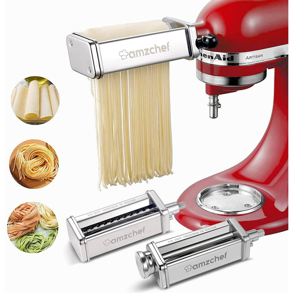AMZCHEF Pasta Maker Attachments Set for KitchenAid Stand Mixers