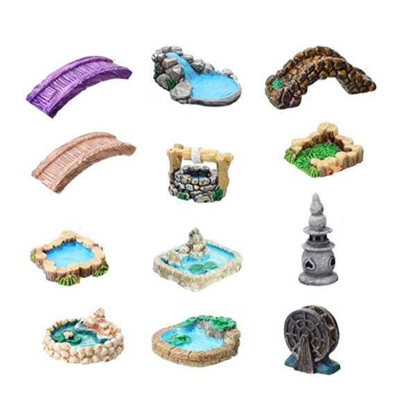 Wweixi 12pack / Lot Large Application Miniatures Pont de Jardin pour Kit de Statues en Plein Air et Fée