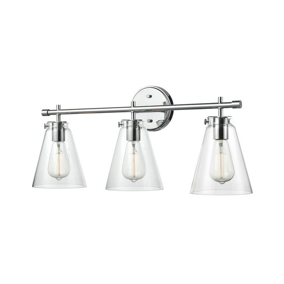 Millennium Lighting  Aliza 3 Light Vanity Fixture with Clear Glass Shades Chrome Chrome Polished
