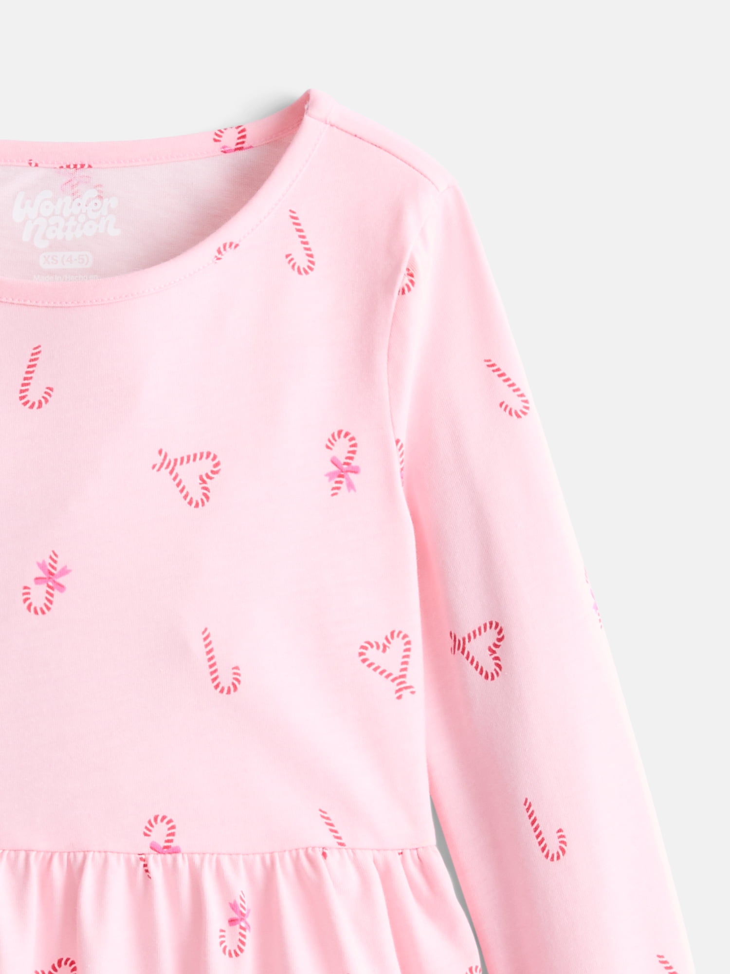 Wonder Nation Girls Long Sleeve Play Dress, Sizes XS-XXL