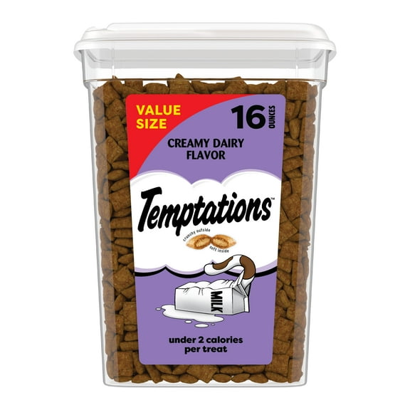 Temptations Classic Creamy Dairy Flavor Crunchy And Soft Treats For Cats, 16 Oz Tub