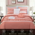thumbnail image 2 of Elegant Comfort 12-Piece Bed-in-a-Bag, Isabella Pleated Ruched Ruffled Comforter Set, 6-Piece Sheet Set Featuring Smart Pockets, Decorative Pillows, All Season Bedding, California King, Dusty Rose, 2 of 4