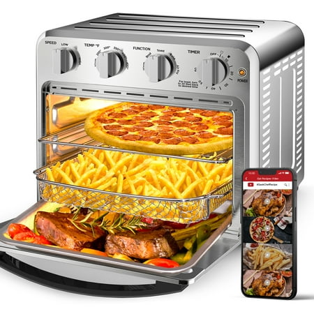 

Geek Chef Air Fryer 16QT Countertop Convection Oven 4 Slice Toaster Air Fryer Oven Warm Broil Toast Bake Air Fry Oil-Free Perfect for Countertop Stainless Steel