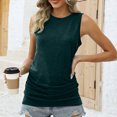 thumbnail image 4 of Jalioing Womens Summer Basic Tank Tops S-5XL Plus Size Sleeveless Fashion Shirts Crew Neck Side Ruched Loose Tops, 4 of 7