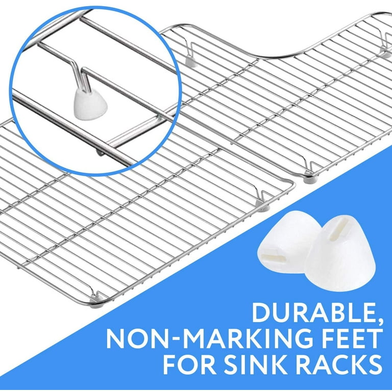Impresa Products 16 Pack White Kitchen Sink Rack Feet Compatible with Kohler Kitchen Sink Racks