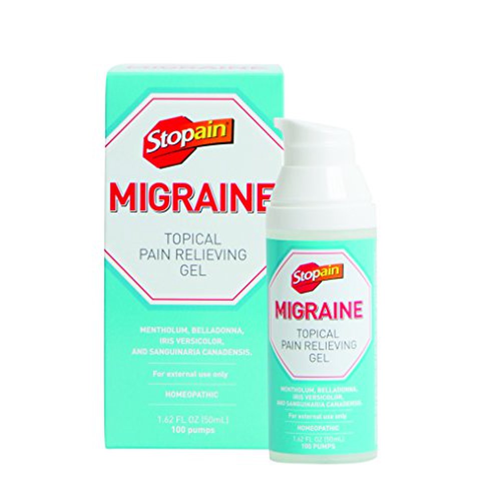 2 Pack Stopain Migraine Topical Pain Relieving Gel 1.62oz Each