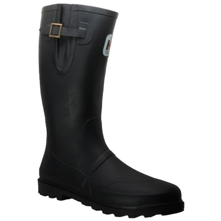 Hypard Men's Expandable Calf Rubber Boot Black