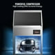 thumbnail image 1 of Tuspuzz 110V máquina de hielo comercial 120-130LBS/24H con 33LBS Bin, de acero inoxidable de funcionamiento automático bajo la máquina de hielo de contador para Home Bar, Incluye filtro de agua, pala, 1 of 9