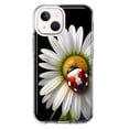 thumbnail image 1 of MUNDAZE Apple iPhone 13 Mini Cute White Daisy Red Ladybug Double Layer Phone Case Cover, 1 of 5