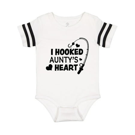 

Inktastic I Hooked Aunty s Heart with Fishing Rod Gift Baby Boy or Baby Girl Bodysuit