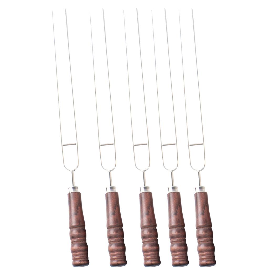 5 Pieces Reusable Barbecue Sticks StainlessSteel Grilling Sticks