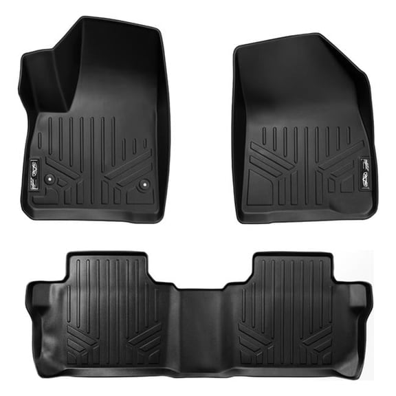 SA0230-B0248 36 x 5 x 28 in. Custom Fit Floor Mats 2 Row Liner Set for 2017-2021 GMC Acadia, Black